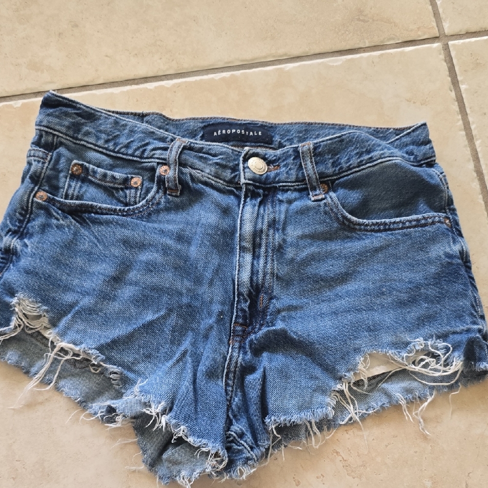 Aeropostale Distressed Blue Jean Shorts